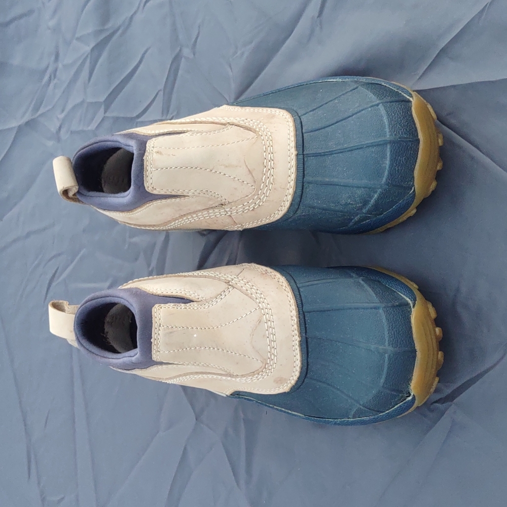 L.L. Bean Blue and Cream Women's Winter Rain Boots